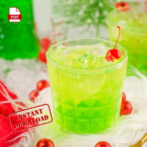 BEST RECIPE Grinch Cocktail | Instant Download | Printable | PDF | Digital Recipe | Homemade | Easy Recipe | Adult Beverage | Party Drink