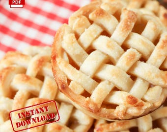 BEST RECIPE Mini Apple Pies | Instant Download | Printable | pdf | Digital Recipe | Homemade | Easy Recipe | Dessert | RV Meals | Bite size