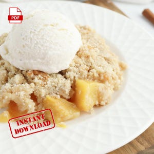 BEST RECIPE Cake Mix Peach Cobbler | Dessert Recipes | Summer Recipe | Digital Recipe | Instant Download | Printable Recipe | PDF Recipe