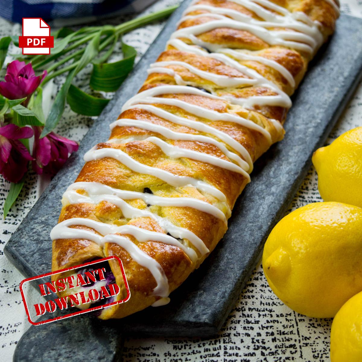 BEST RECIPE Blueberry French Braid | Instant Download | Printable | pdf | Digital Recipe | Homemade | Easy Recipe | Dinner Recipe | RV Meals
