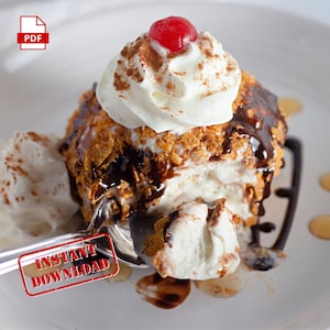 BEST RECIPE Fried Ice Cream | Instant Download | Printable | PDF | Digital Recipe | Homemade | Easy Recipe | Dessert Recipe | Sweet Crunchy