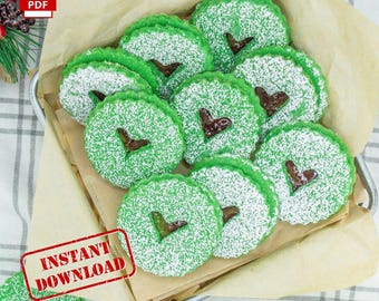 MIGLIORE RICETTA Grinch Linzer Cookies / Download immediato / Stampabile / PDF / Ricetta digitale / Fatta in casa / Ricetta facile / Ricetta di Natale Potluck