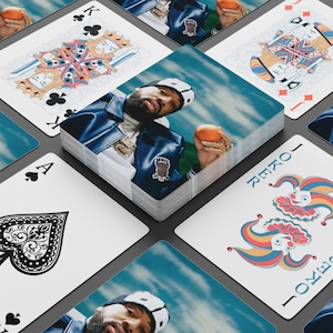 Cartes à jouer de poker personnalisées Larry June, cadeau parfait pour les joueurs de cartes, décoration de casino maison unique, idéale pour les soirées jeux, tournois de poker