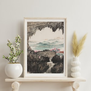 Giclee Print| Chinese Art| Asian Art| Watercolor Print|Zhanggong Cave张公洞图-Qian Songyan钱松岩