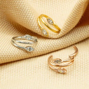16G Double Marquise Vine Hoop • Clicker Hoop • Septum Ring • Nose Hoop • Cartilage Earring • Helix Piercing • Daith Hoop • Piercing • LJ7.25