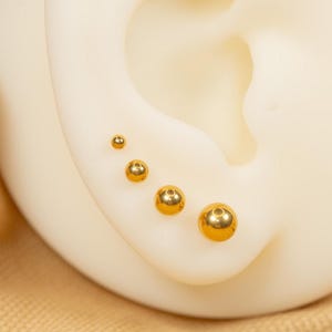 20G/18G/16G Solid Ball Push Pin • Threadless Flat Back Earring • Tragus • Flat Back Stud • Helix Stud • Cartilage • Titanium LJ28.17