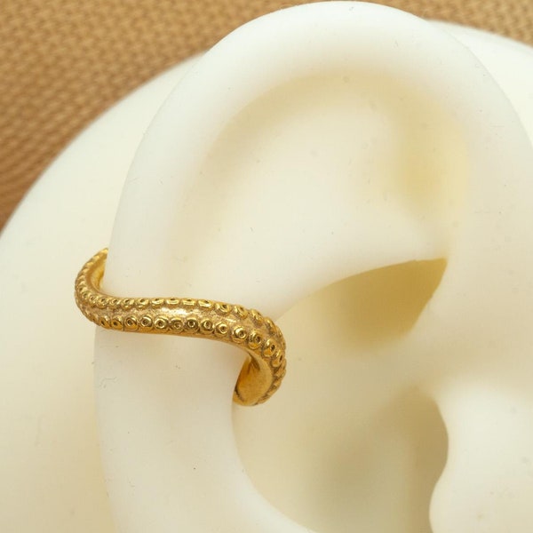 16G Kraken Barbell Stud • Ear Cuff Barbell • Screw In Labret • Conch Hoop • Octopus Tentacle • Cartilage Piercing • Tragus • LJ20.5