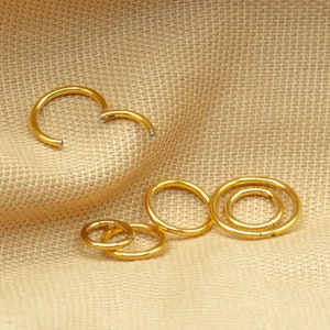 20G/18G/16G/14G Gold Titan Hoop • Nasenring • Septum • Clicker Ring • Knorpel Hoop • Helix Piercing • Ohrring • Daith • Scharniersegment