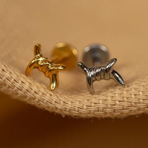 16G Knot Flat Back Stud - Screw Back Stud - Tied Knot Earrings - Cartilage Piercing - Helix Stud - Gold - Silver - LJ28.8