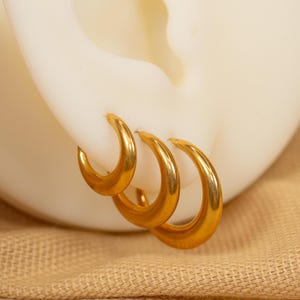 16G Crescent Moon Hoop • Titanium Clicker Hoop • Fat Septum Ring • Conch Hoop • Cartilage Earring • Helix Piercing • Daith Hoop • LJ28.27