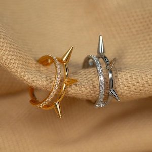 16G Double Hoop Spikes • Titanium Clicker Hoop • Septum Ring • Conch Hoop • Cartilage Earring • Helix Piercing • Daith Hoop • LJ29.22