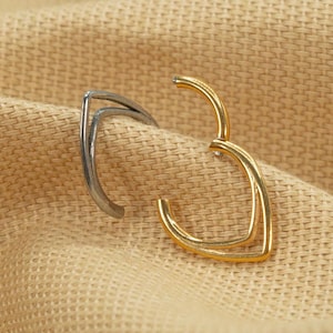 16G Layered Double Hoop • Titanium Clicker Hoop • Septum Ring • Conch Hoop • Cartilage Earring • Helix Piercing • Daith Hoop • LJ22.9