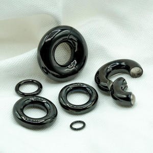 00G/0G/2G/4G/6G/8G/10G/12G/16G/18G/20G Black Implant Grade Titanium Large Gauge Thick Septum Clicker Hoop Hinged Seamless