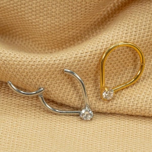 16G Chevron Hoop • Titanium Clicker Hoop • Teardrop Septum Ring • Conch Hoop • Cartilage Earring • Helix Piercing • Daith Hoop • LJ26.6