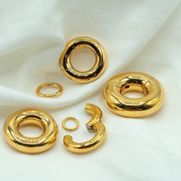 00G/0G/2G/4G/6G/8G/10G/12G/16G/18G/20G goud implantaatkwaliteit titanium grote dikte dik septum clicker hoepel scharnierend naadloos