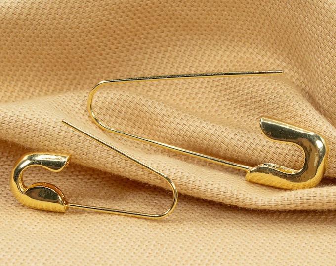 Safety Pin Hoop Earrings • Drop Earrings • Cartilage Earrings • Helix Hoops • Gift For Her • Gold • Silver • Dainty Piercing • LJ25.17