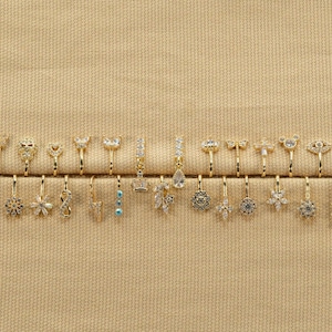 Justerbar Elegant CZ Näsmanschett Guld Silver Falsk Näsring Utan Piercing Wrap Näsring Utan Piercing Öronmanschett Kvinnor Bästa Vän Gåva Guld Silver