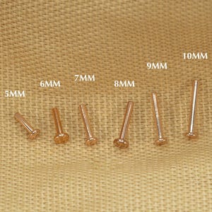 16G / 18G / 20G fadenlose roségoldene Titanstifte für Implant-Grade-Titan • Helix • Tragus • Nasenstecker • Stabersatz