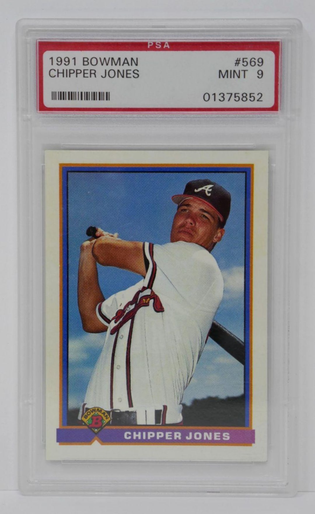 1991 Bowman #569 Chipper Jones Rookie HOF Braves PSA 9 MINT - Etsy