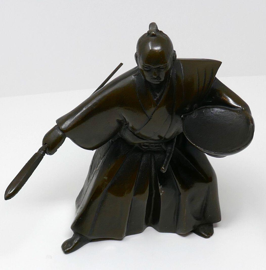 Japanese Old Samurai Warrior W Kikuchi Yari Spear Rice Bowl Heavy