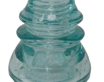 Whitall & Tatum Co No 1 Aqua Blue Glass Insulator Made in USA