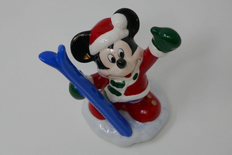 Enesco Mickey & Co Mickey Mouse Ready to Ski Porcelain Figurine zdjęcie 5