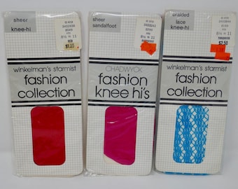 Winkleman's Vintage Starmist Fashion Knee High Panty Hose Size 8.5-11
