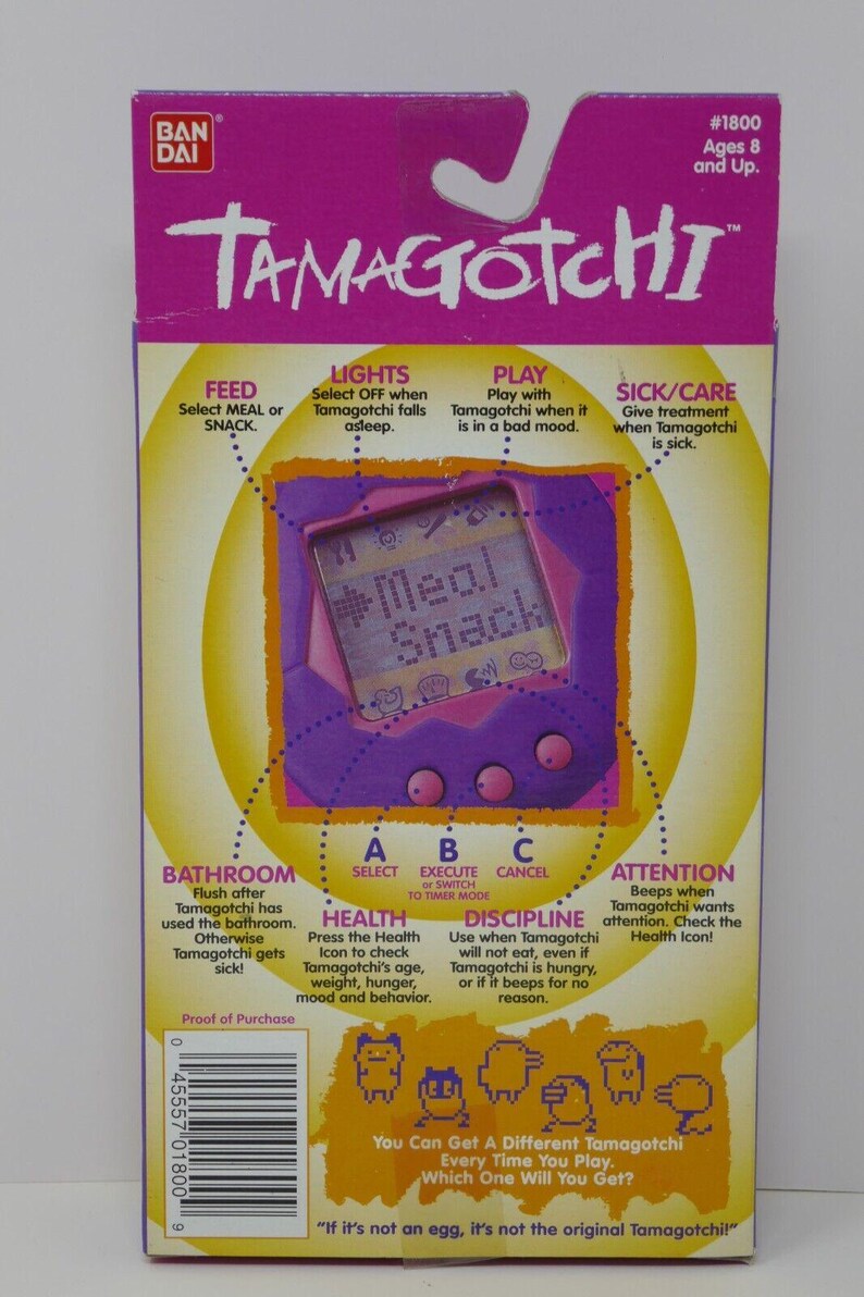 Bandai 1996-1997 Tamagotchi Rosa y Verde Mascota de Realidad Virtual n.° 1800 imagen 9