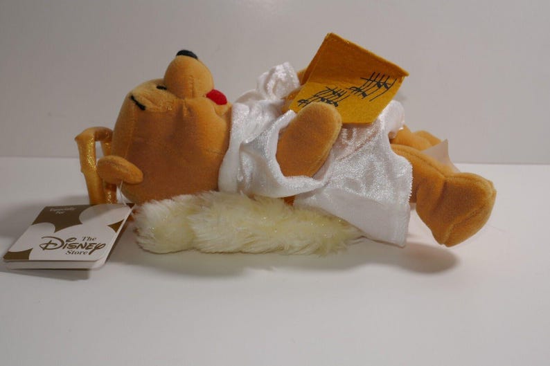 Disney Store Winnie the Pooh Mini Choir Angel 8" Bean Bag Plush Toy W/Tag imagem 2