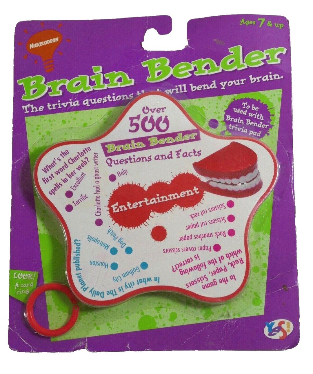 Nickelodeon Brain Bender Entertainment Trivia Cards With Over 500 ...