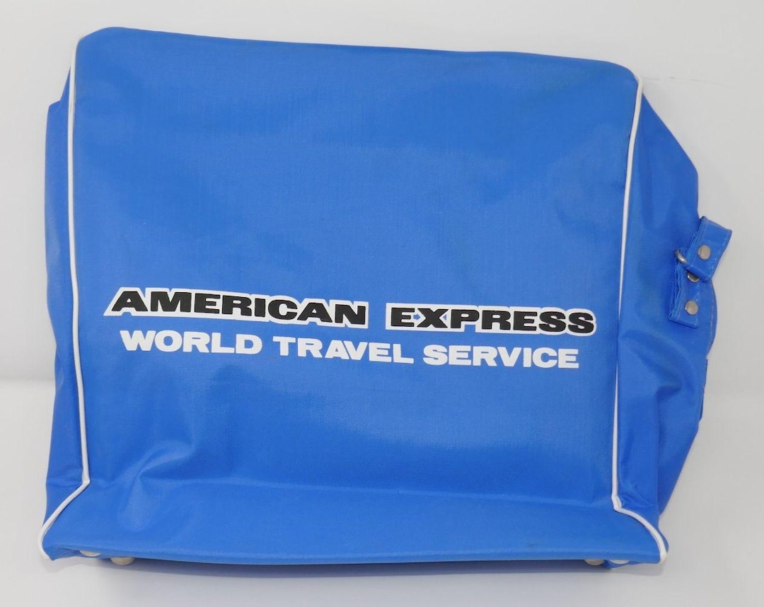 American Express World Travel Service Vintage Blue Carry on Travel