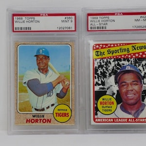 1968 Topps #360 Willie Horton Mint 9 & 1969 Topps #429 All Star NM-MT 8 PSA