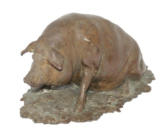 Art Deco Wild Pig Farm Bronze Animal Statue Sculpture Figurine