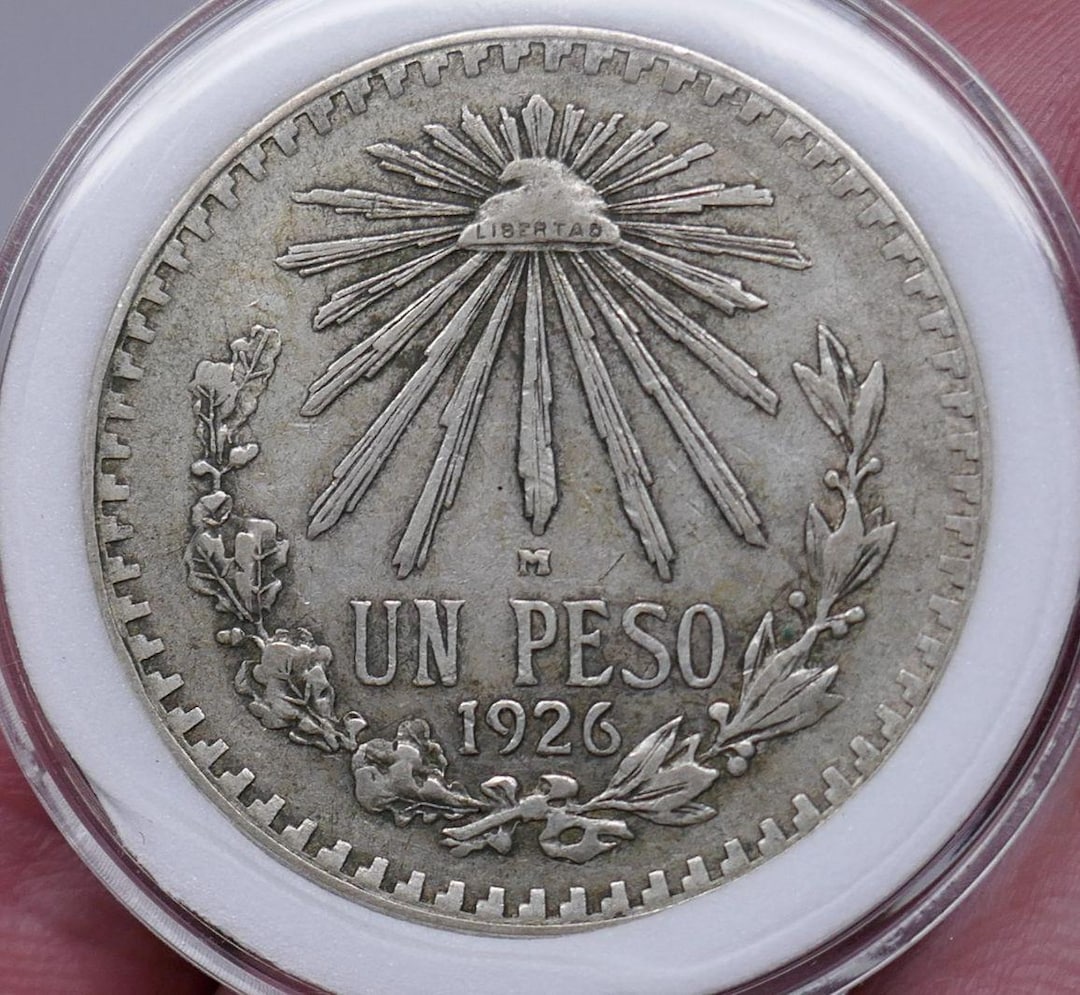 Mexico 1926 Un Peso 1 Peso Cap and Rays Silver Coin - Etsy Israel