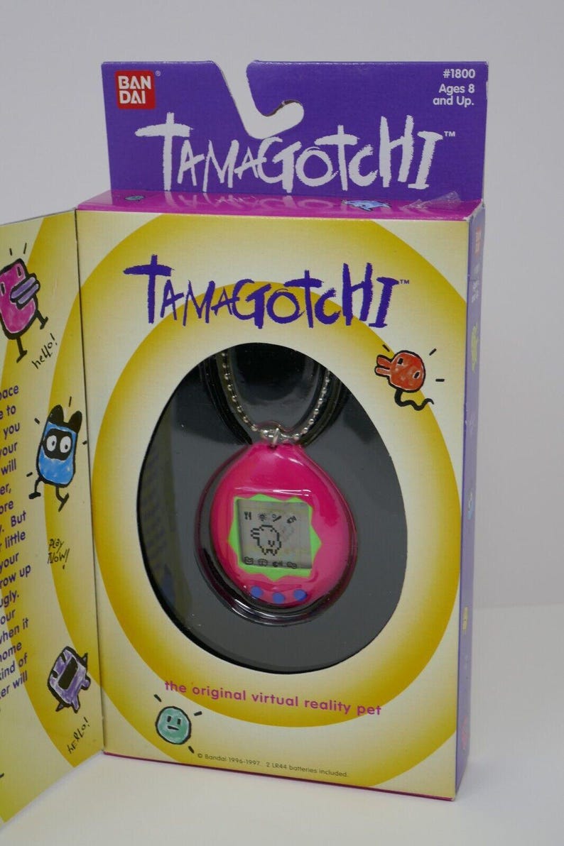 Bandai 1996-1997 Tamagotchi Rosa y Verde Mascota de Realidad Virtual n.° 1800 imagen 3