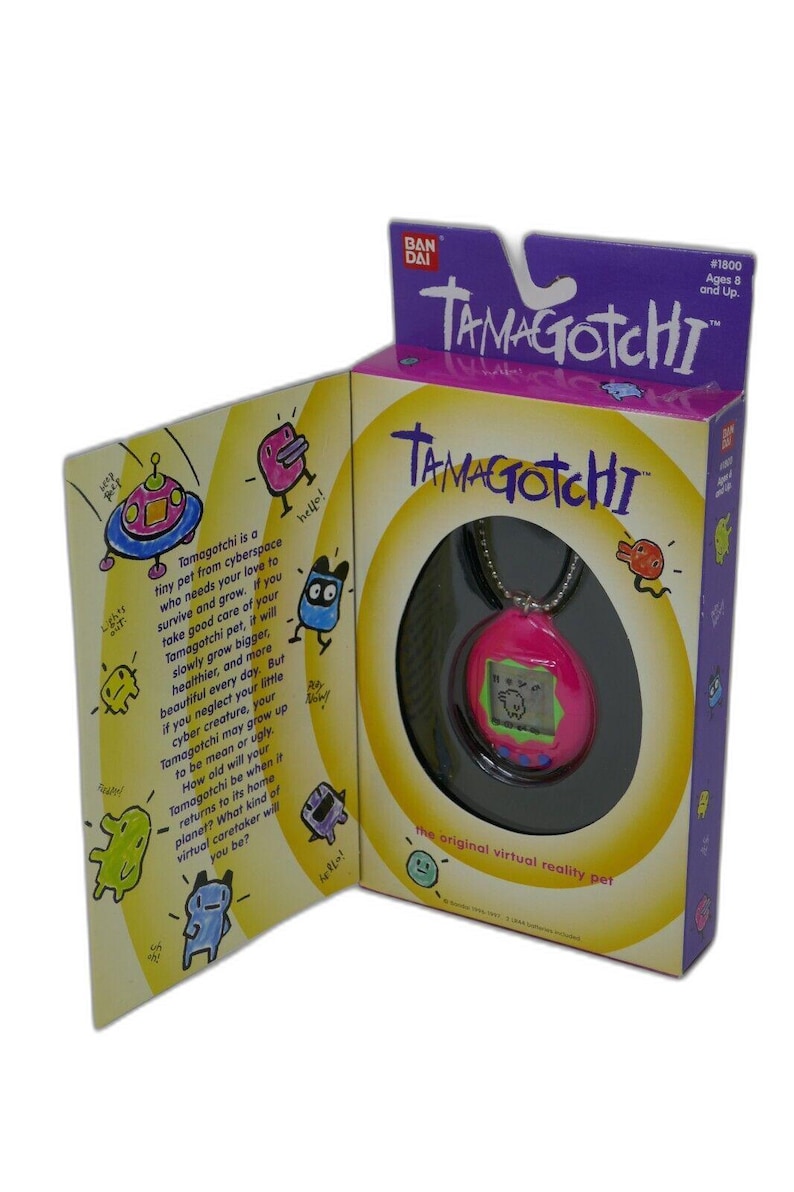 Bandai 1996-1997 Tamagotchi Rosa y Verde Mascota de Realidad Virtual n.° 1800 imagen 2