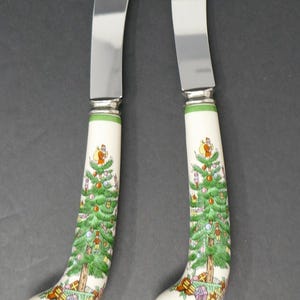 Spode Christmas Tree Stainless Steel Flatware Cheese Spreaders