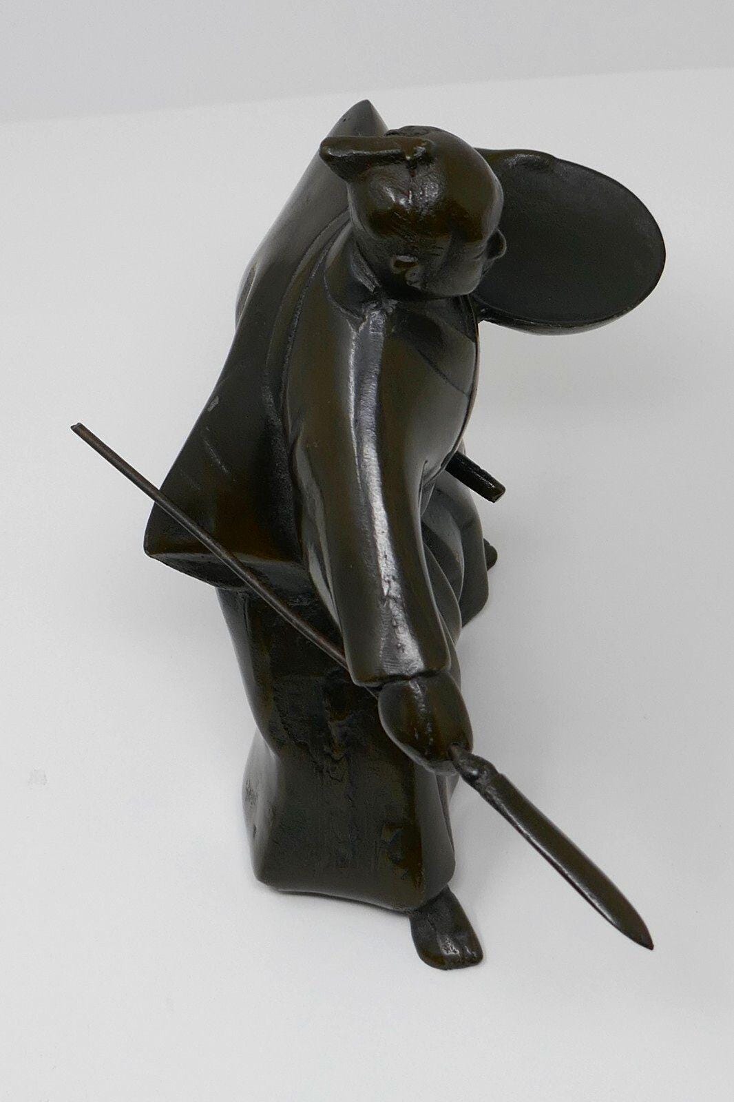 Japanese Old Samurai Warrior W Kikuchi Yari Spear Rice Bowl Heavy