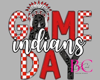 Custom back to school png, Game Day png, Indians png, school png