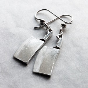 Sterling Chef Cleaver Knife Earrings - Chef Birthday Gift Idea - Knife Earrings - Kitchen Earring - Culinary Jewelry - Food Jewelry - Women