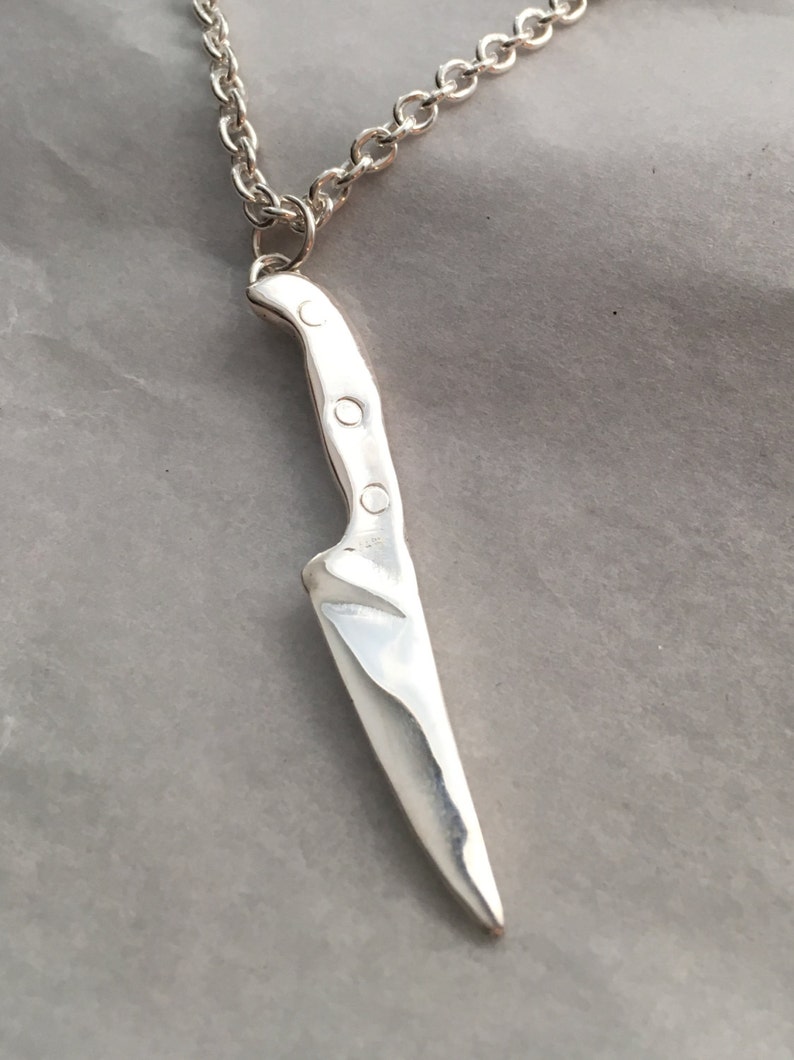 Large Sterling Chef Knife Necklace Chef Gift Cooking Gift Etsy