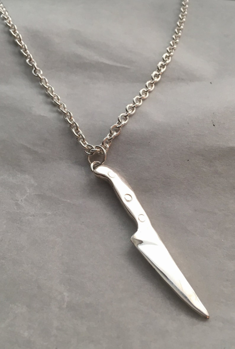 Large Sterling Chef Knife Necklace Chef Gift Cooking Gift Etsy