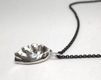 Dumpling Necklace in Sterling Silver - Dim Sum - Lunar New Year- Chinese Food Jewelry - Culinary Jewelry - Potsticker Charm - Asian Inspired