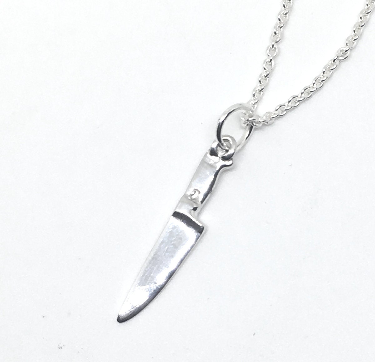 Sterling Chef Knife Pendant Necklace Chef Gift Cooking Etsy