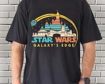 Camisa vintage de Star Wars con colores cómodos, camisa de Star Wars de Disney, camisa de Galaxy's Edge, viaje a Disneyland, camisa familiar de Disney, regalo de Disney para papá