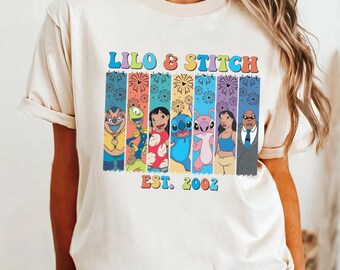 Maglietta Comfort Colors Disney Lilo & Stitch Est 2002, Maglietta Stitch, Maglietta Disney Friends, Maglietta Lilo, Maglietta Disney Family Trip, Maglietta coordinata Disney