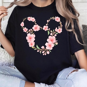 Comfort Colors Floral Disney Shirt, Flower Mickey Shirt, Floral Mouse Ears Shirt, Disney Garden Festival Shirt, Mickey Shirt, Disneyland Tee