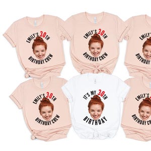 Geburtstags-Foto-Shirts, 30. Geburtstag Shirt, passendes Geburtstagsparty Gruppen Shirt, limitierte Auflage 1995, Geburtstag Shirt mit individuellem Gesicht