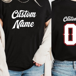 Personalized Sports Shirt, Custom Name Shirt, Team Shirt, Front Back Name and Number Shirt, Your Team Shirts, Customized Text Number Shirts