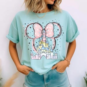 Comfort Colors Disney Watercolor Castle Shirt, Disneyland Shirt, Magic Kingdom Shirt, Disney Girls Trip, Minnie Mouse Watercolor Shirt